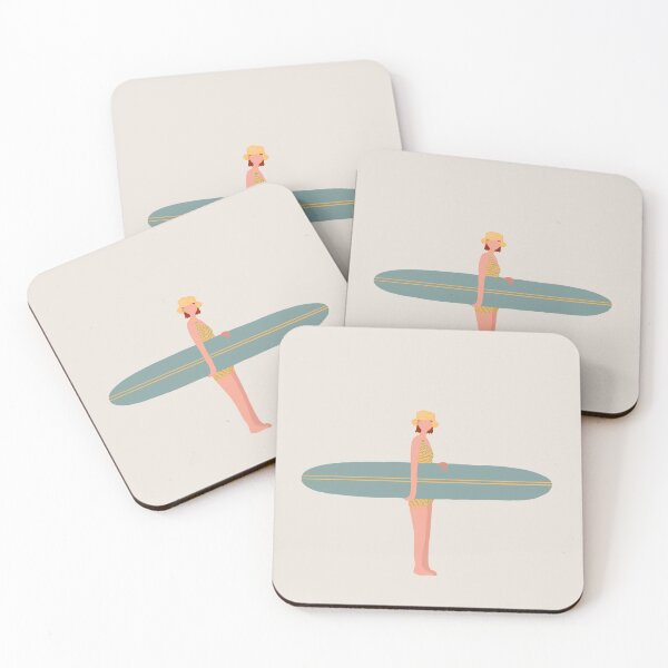 Aperçu de l'œuvre Illustration numérique de fille surfeuse, impression numérique Longbord pour les surfeurs créée et vendue par saraservan.