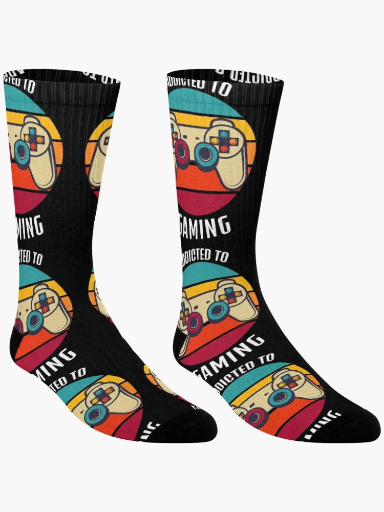 Thumbnail 3 of 5, Socks, Addicted To Gaming Retro designed and sold by R&BApparel.