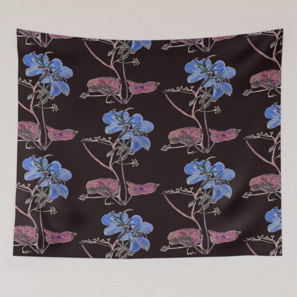 Item preview, Floral Blue Watercolor Print, Botanical design Blue flowers designed and sold by ZenArt-Fern.