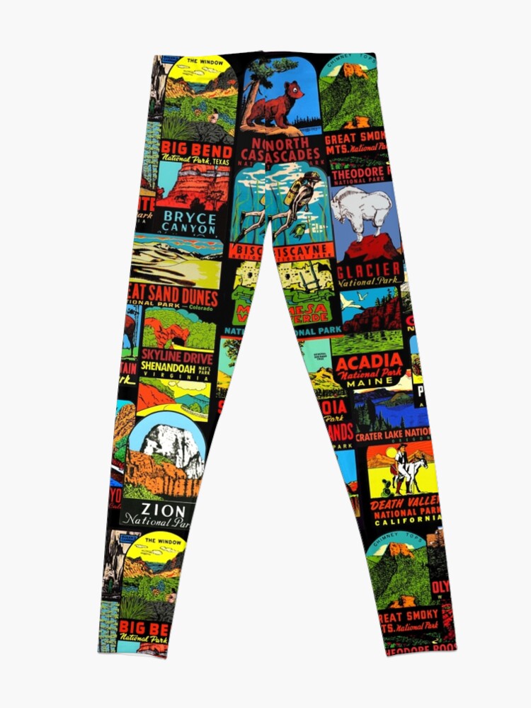 Alternate view of American National Parks Vintage Travel Decal Bomb Leggings