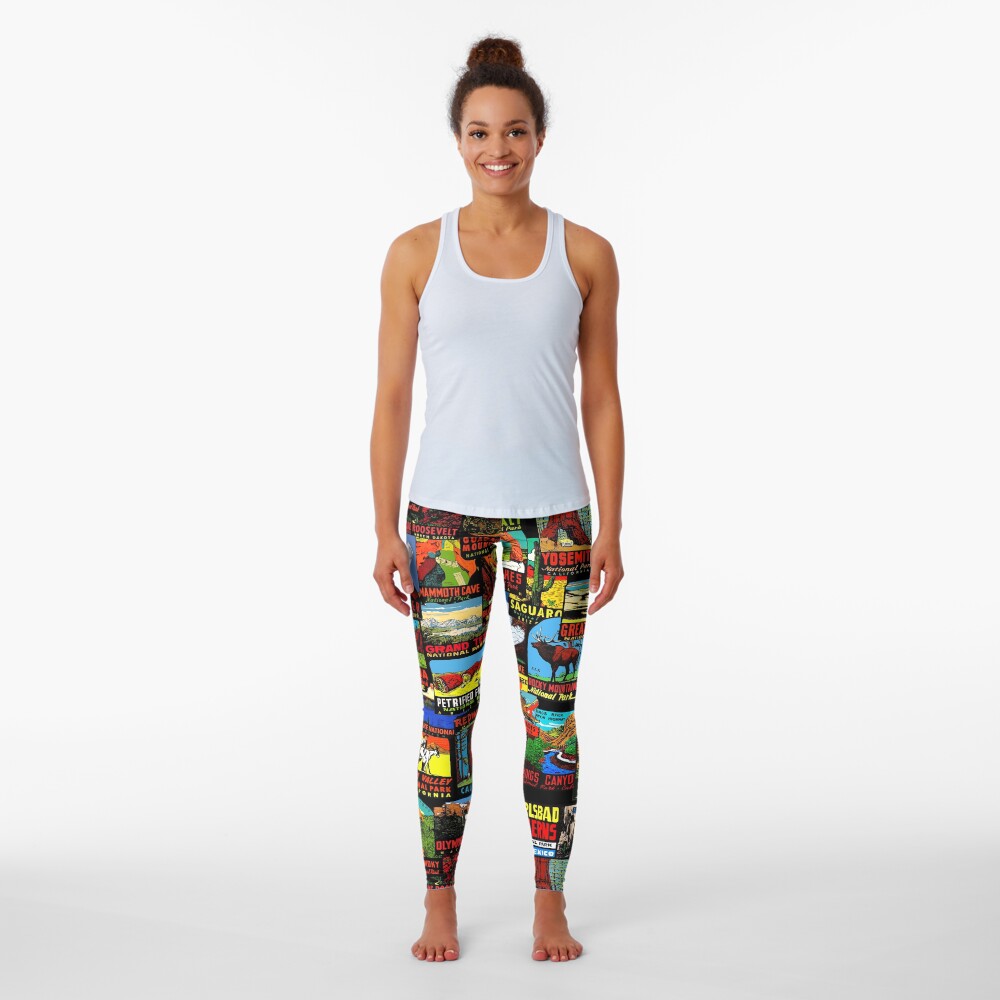 American National Parks Vintage Travel Decal Bomb Leggings
