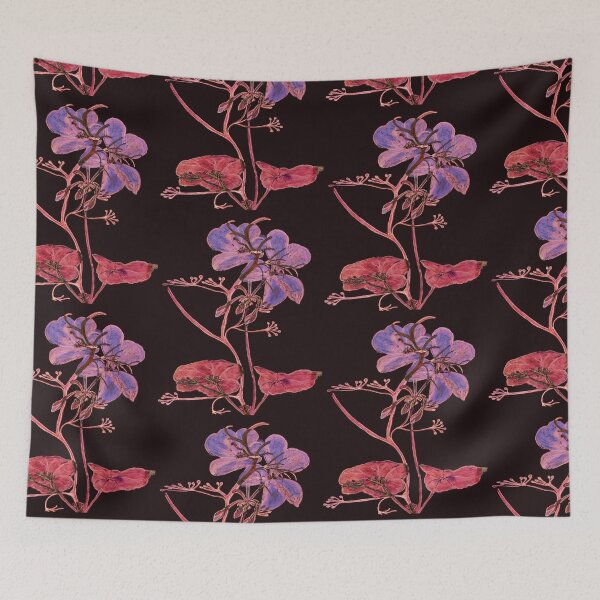 Item preview, Floral Blue Watercolor Print, Botanical design Blue pink flowers designed and sold by ZenArt-Fern.