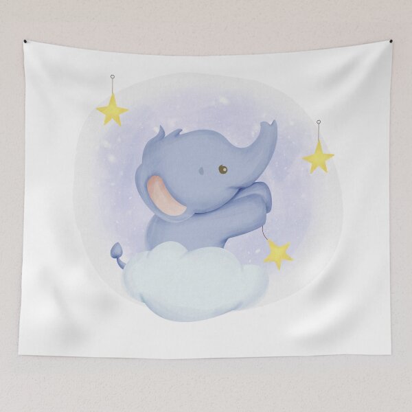 Item preview, Adorable Kawaii baby elephant hanging starts at bedtime designed and sold by The Willow Of  Rain City.