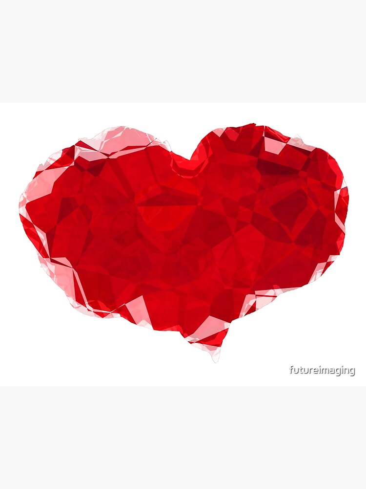 Red Pink Heart Abstract Polygon Art by futureimaging