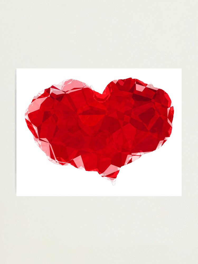 Alternate view of Red Pink Heart Abstract Polygon Art Photographic Print