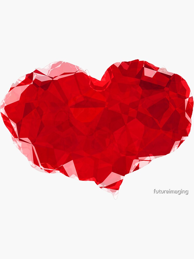 Red Pink Heart Abstract Polygon Art by futureimaging