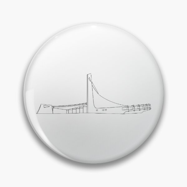 Item preview, Kenzo Tange | Yoyogo National Gymnasium Graphic Line Drawing designed and sold by Emma Coast.
