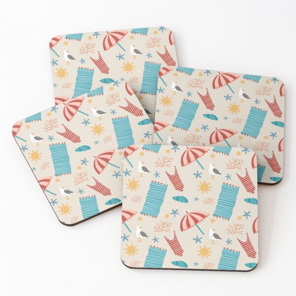 Item preview, Beach Pattern. Seagull, towel, sun, bikini, coral reef  designed and sold by saraservan.