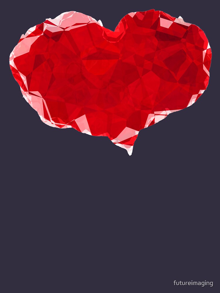 Red Pink Heart Abstract Polygon Art by futureimaging