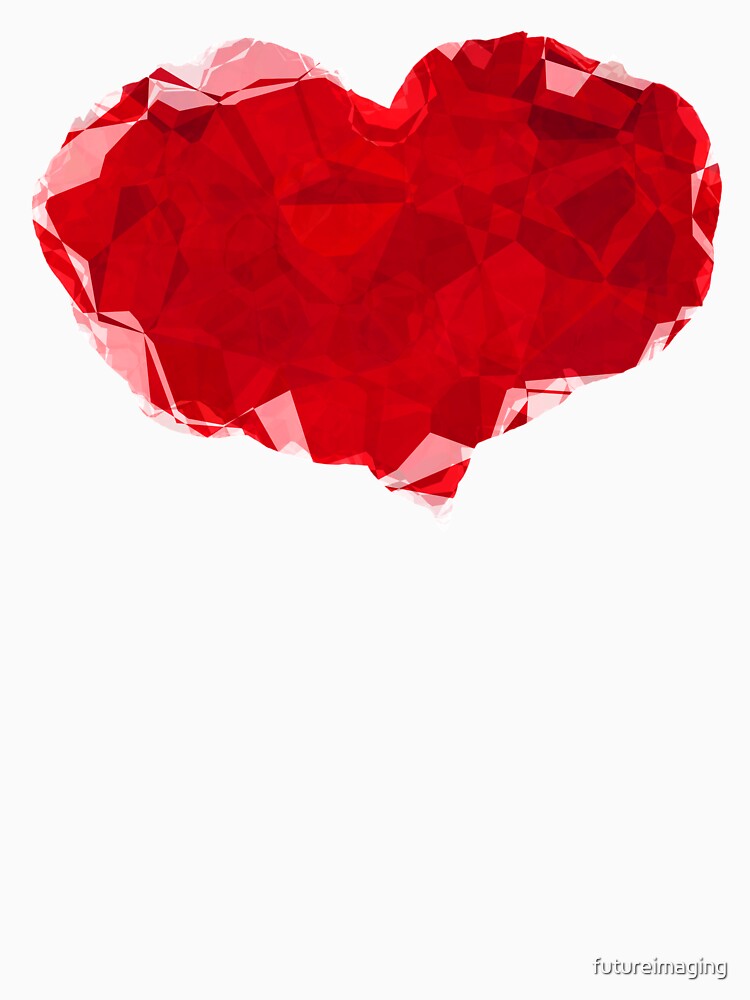 Red Pink Heart Abstract Polygon Art by futureimaging