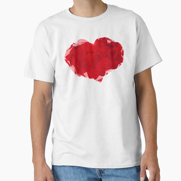 Red Pink Heart Abstract Polygon Art Classic T-Shirt