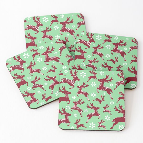Item preview, Green Christmas Reindeer Pattern designed and sold by Lady-Lilac.