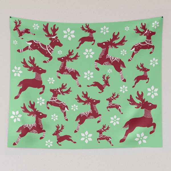 Item preview, Green Christmas Reindeer Pattern designed and sold by Lady-Lilac.