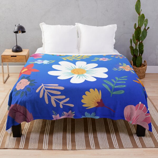 Aperçu de l'œuvre Motif Floral Aléatoire 21 Couleur De Fond Dégradé Bleu Électrique créée et vendue par AliCatOriginals.