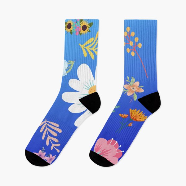 Aperçu de l'œuvre Motif Floral Aléatoire 21 Couleur De Fond Dégradé Bleu Électrique créée et vendue par AliCatOriginals.