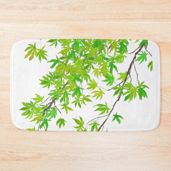 Item preview, hand painted fresh green maple leafs watercolor  designed and sold by ColorandColor.