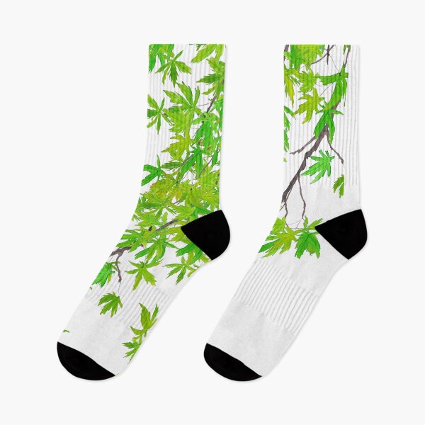 Item preview, hand painted fresh green maple leafs watercolor  designed and sold by ColorandColor.