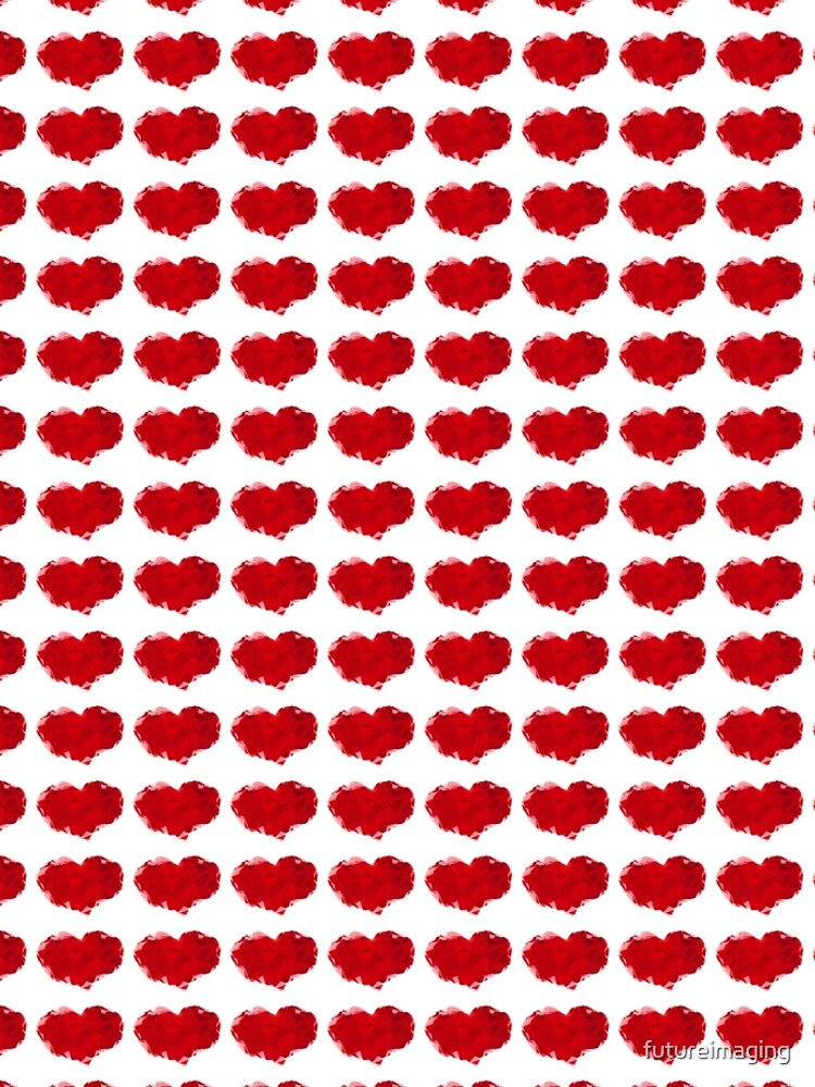 Red Pink Heart Abstract Polygon Art by futureimaging