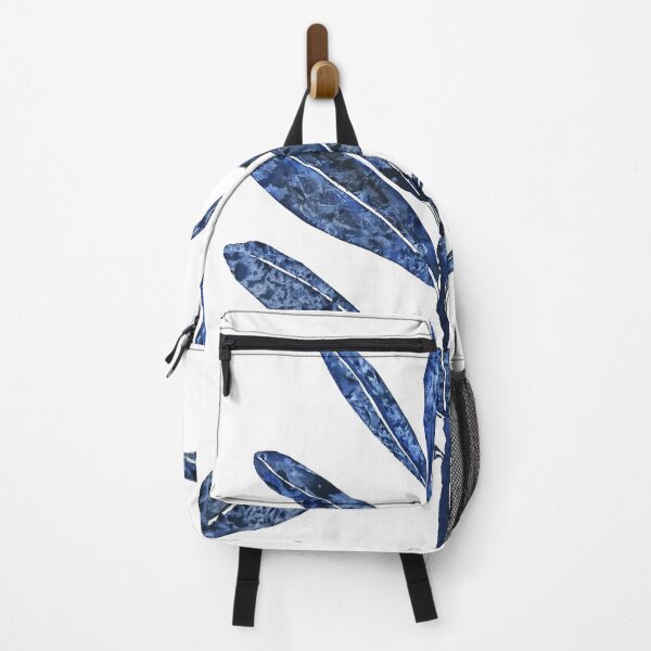 Item preview, hand painted indigo rubber tree leaf watercolor  designed and sold by ColorandColor.