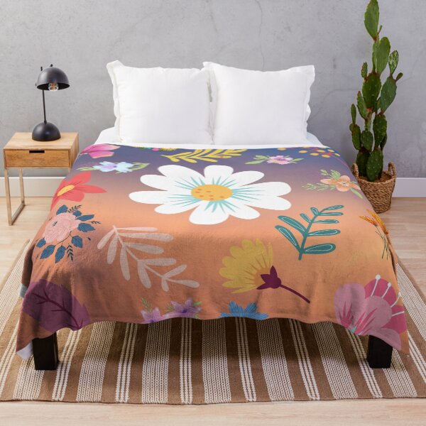 Aperçu de l'œuvre Motif floral aléatoire 22 Couleur de fond du ciel de l'aube créée et vendue par AliCatOriginals.