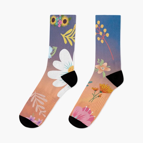 Aperçu de l'œuvre Motif floral aléatoire 22 Couleur de fond du ciel de l'aube créée et vendue par AliCatOriginals.