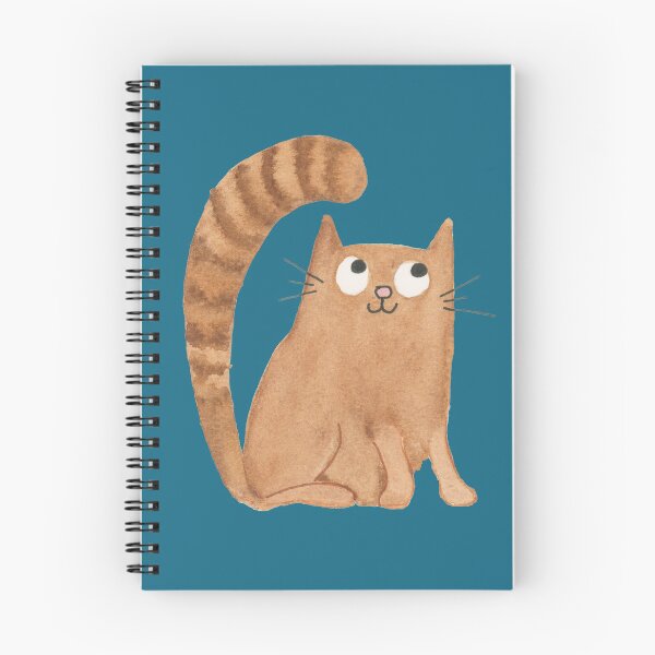Item preview, CUTE CAT WATERCOLOR DESIGN - Orange Cat with Striped Tail Painting designed and sold by Susan Prolman.