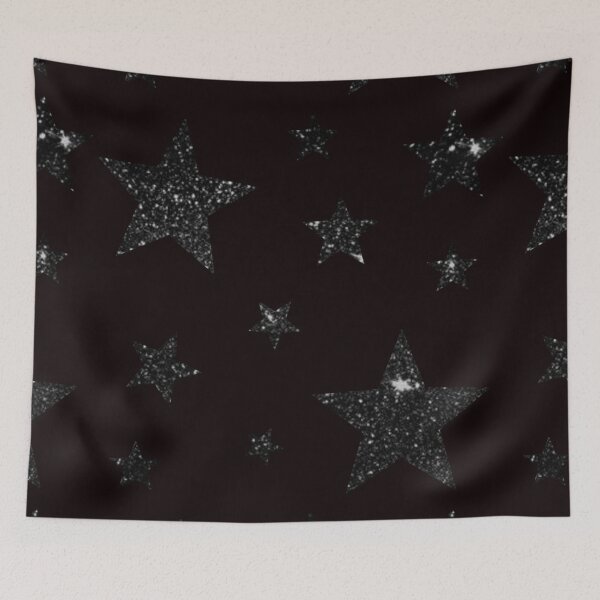 Item preview, Black Faux Glitter Stars designed and sold by Felicity-K.