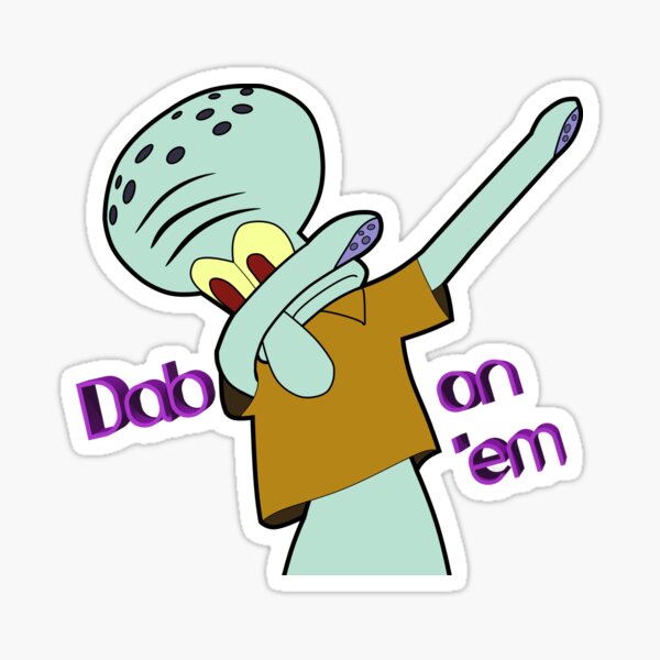 Squidward Dabbing Stickers Redbubble