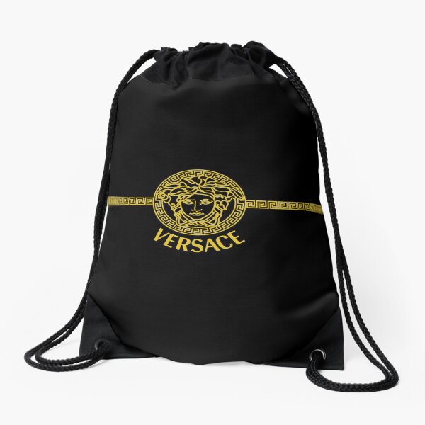 Stylish Gold Black Ornamental Vrsc Vector Drawstring Bag