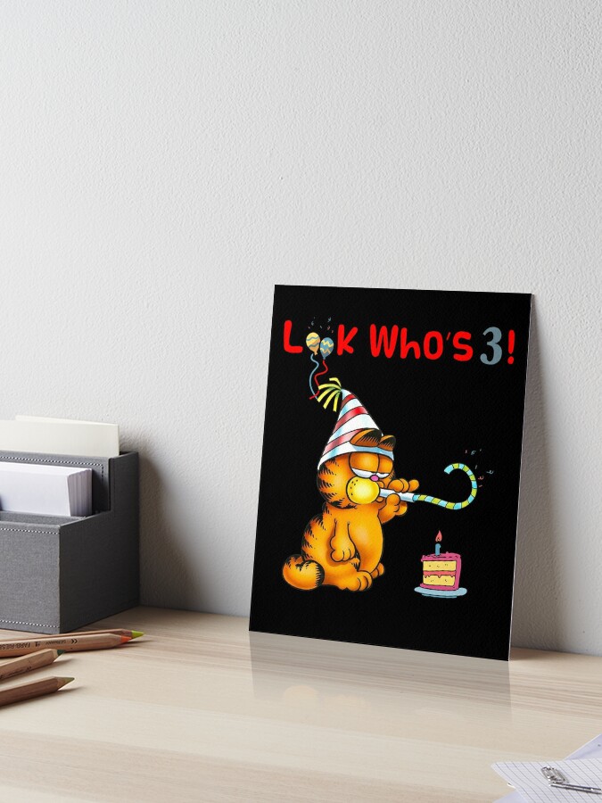 Impression Rigide 3e Anniversaire Kid Garfield Look Who S 3 Par Braydenweaver Redbubble