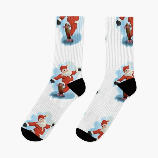 Item preview, Cute santa Riding his skates  designed and sold by Silpam An Art Store.