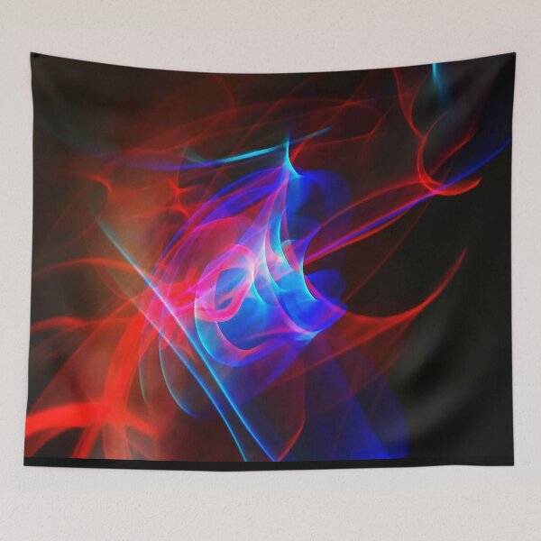 Item preview, Dramatic Neon Red And Blue Abstract - Long Night Exposure. designed and sold by Oaks Creations.