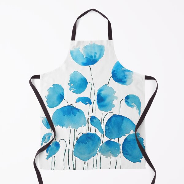 Item preview, hand painted blue poppy field watercolor  designed and sold by ColorandColor.