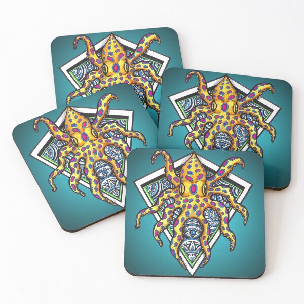 Item preview, Trippy Psychedelic Blue Ringed Octopus designed and sold by mayescol.