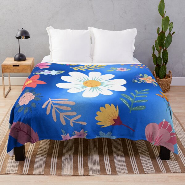 Aperçu de l'œuvre Motif floral aléatoire 26 couleur d'arrière-plan flou bleu bokeh créée et vendue par AliCatOriginals.