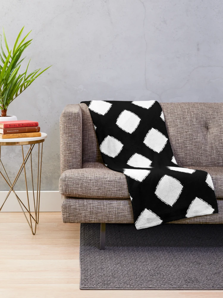 Thumbnail 2 of 6, Throw Blanket, Snow White Cubes Pattern designed and sold by PrimeScripts.