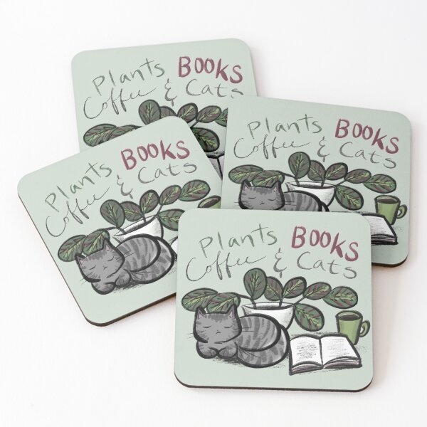 Item preview, Plants Books Coffee & Cats designed and sold by plantmoth.