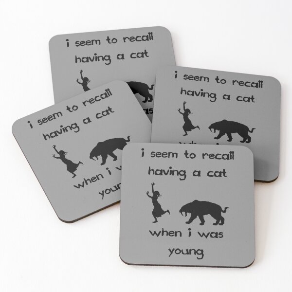 Item preview, I Seem To Recall Having A Cat When I Was Young - Saber Tooth Tiger Chasing A Human  designed and sold by Oaks Creations.