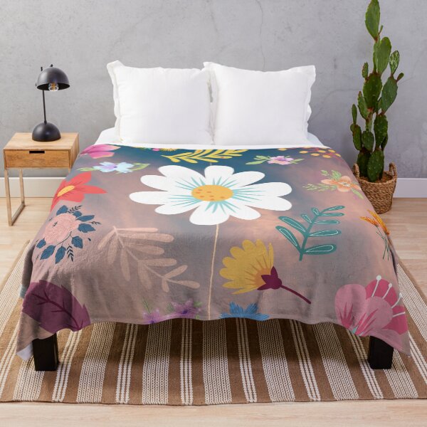 Aperçu de l'œuvre Motif floral aléatoire 27 couleur de fond de ciel bleu créée et vendue par AliCatOriginals.