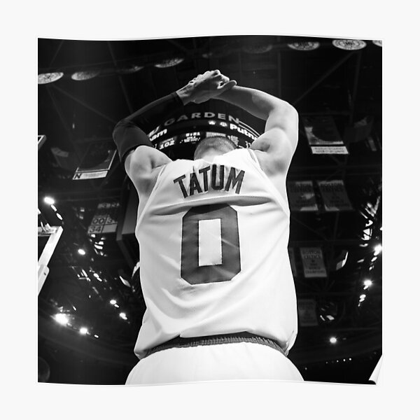 Jayson Tatum - Noir / Blanc Poster