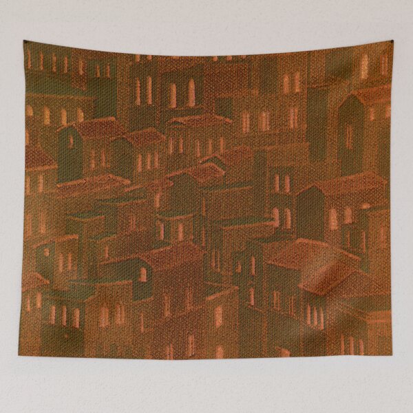 Item preview, European Village Rooftops at Night on Canvas designed and sold by AlteredAtelier.