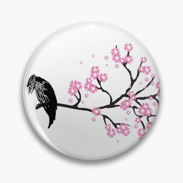 Item preview, Crow on a cherry blossom branch designed and sold by Zilch-o.