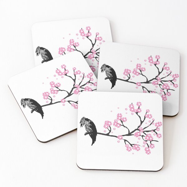 Item preview, Crow on a cherry blossom branch designed and sold by Zilch-o.