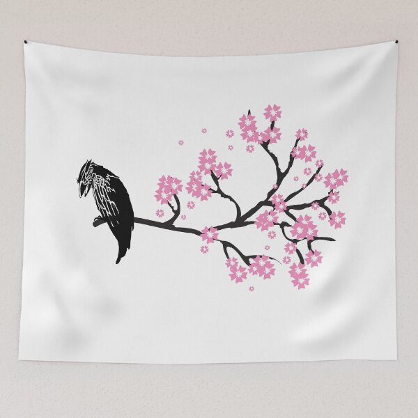 Item preview, Crow on a cherry blossom branch designed and sold by Zilch-o.
