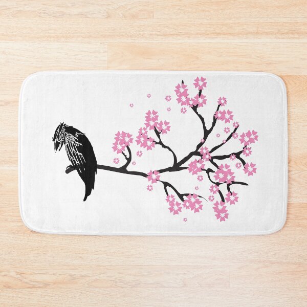 Item preview, Crow on a cherry blossom branch designed and sold by Zilch-o.