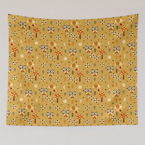 Item preview, Yellow Owls Small Pattern designed and sold by Simplulina.