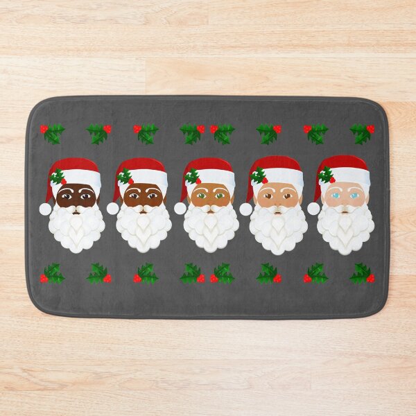 Item preview, Multiracial Christmas Santa Claus with Holly Berries designed and sold by Sheila Pressley.