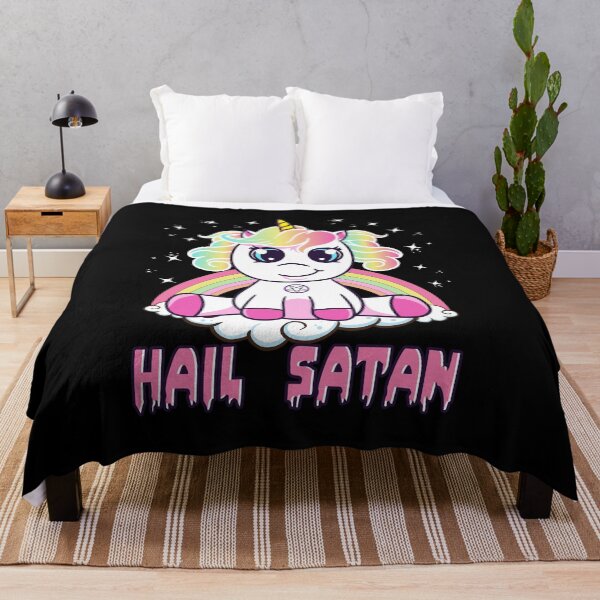Item preview, Cute Hail Satan Unicorn Rainbow Funny Satanic Pun designed and sold by perfectpresents.