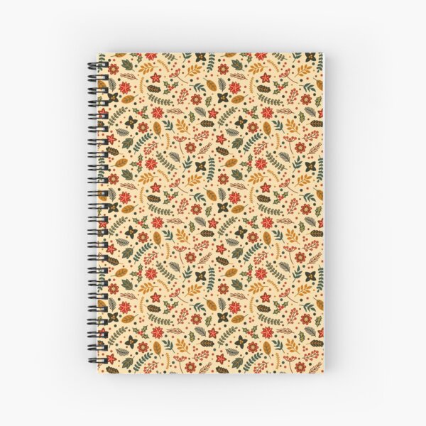 Christmas Flowers on Pastel Spiral Notebook