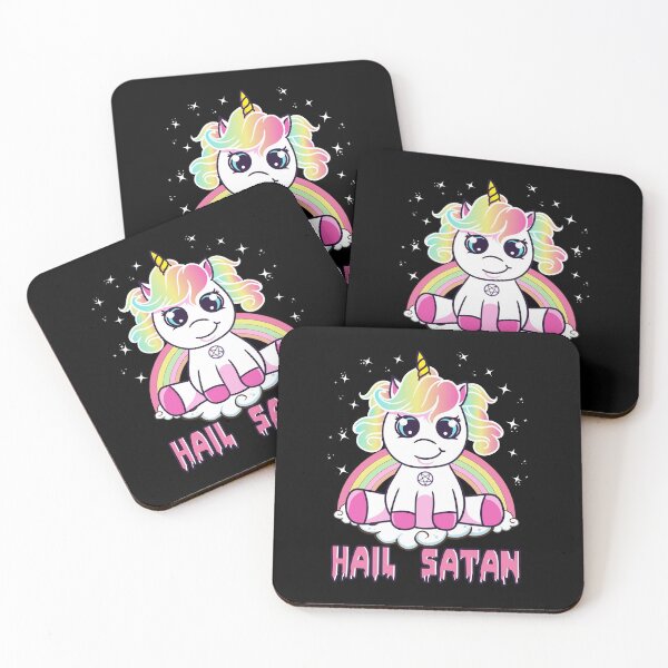 Item preview, Cute Hail Satan Unicorn Rainbow Funny Satanic Pun designed and sold by perfectpresents.